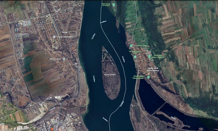 Insula Șimian. Foto: Google Earth