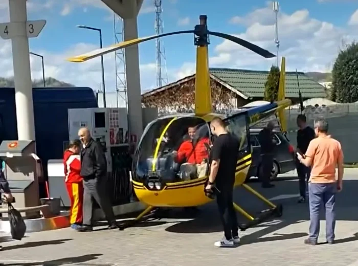 Un elicopter a alimentat de la un PECO. Foto: captură video