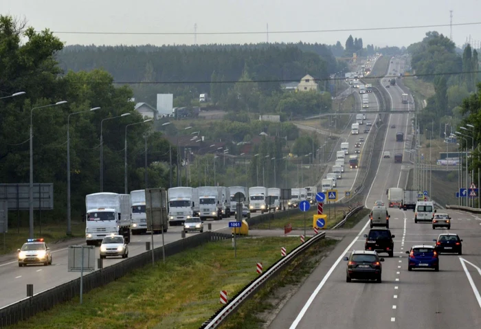 Autocamioanele încărcate cu ajutoare au plecat din Moscova FOTO Reuters