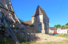 O porțiune a zidului de incintă al Bisericii Fortificate din Moșna s-a prăbușit (© Ministerul Culturii)