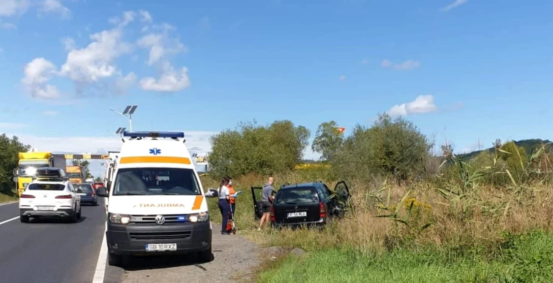 Accident rutier pe DN7 la Tălmaciu - Sibiu Foto Seby Stoica