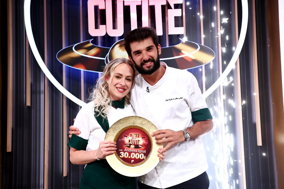 Andreea Ignat si Chef Richard Abou Zaki Foto: Chefi la Cutite/Antena 1