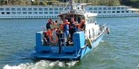 Pasagerii navei eșuate pe Dunăre au fost evacuați FOTO Facebook / Poliția Bulgară
