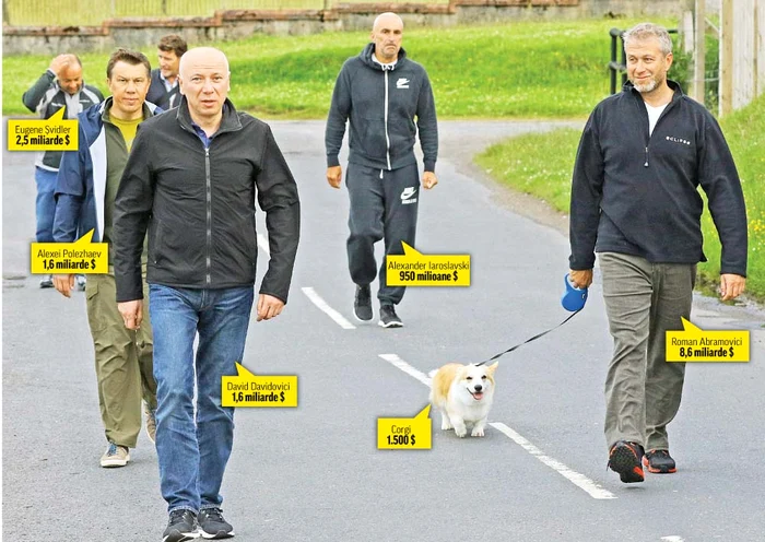 Dulăul lui Roman Abramovici şi-a scos prietenii miliardari să-l asiste când îşi face nevoile