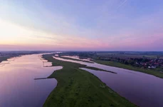 lek river surrounded by everdingen village beautiful sunset netherlands jpg