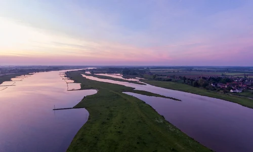 lek river surrounded by everdingen village beautiful sunset netherlands jpg