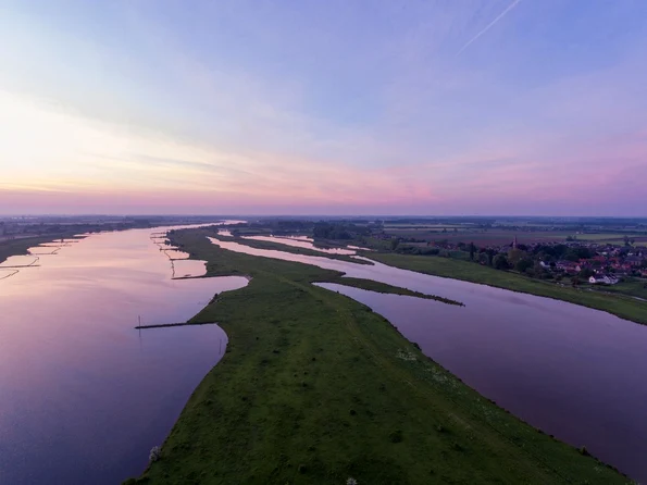 lek river surrounded by everdingen village beautiful sunset netherlands jpg