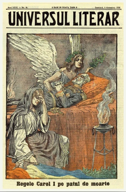 Imagine din Universul literar, la moartea regelui Carol I