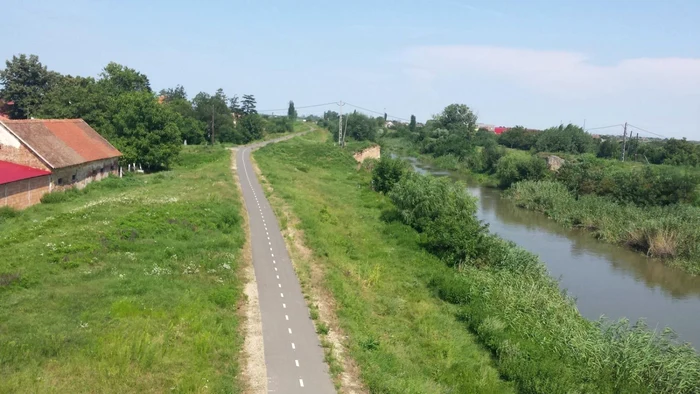 Pista de pe digul canalului Bega FOTO Ștefan Both