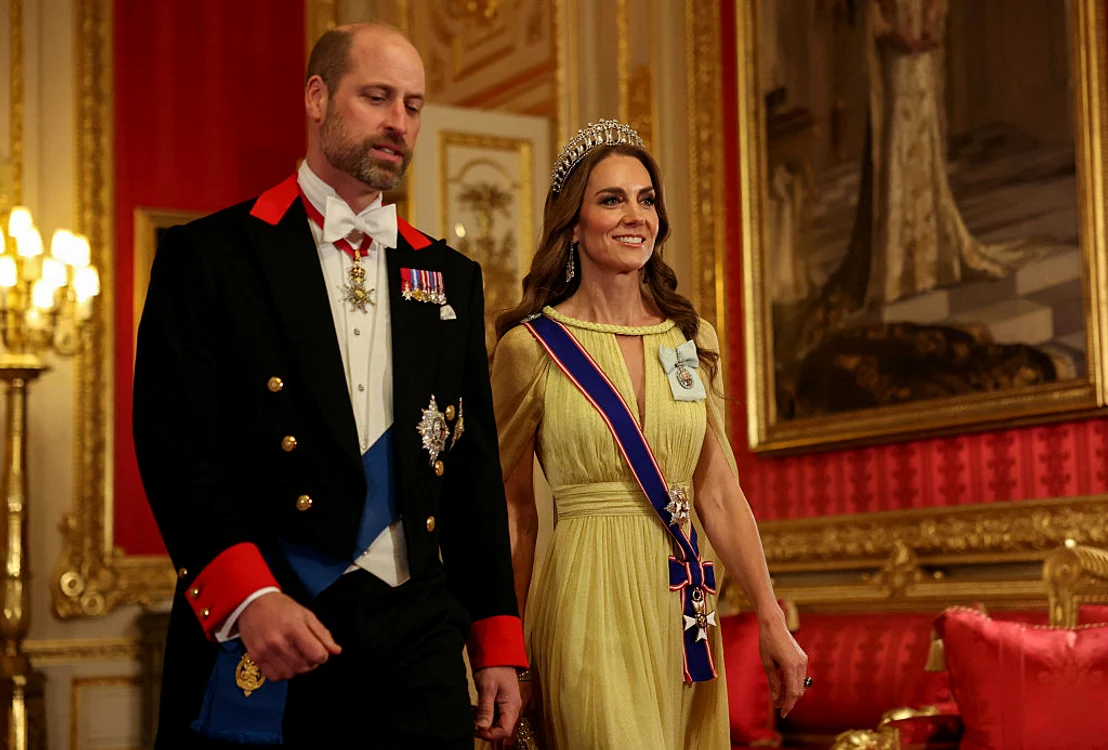 Prințesa Kate în rochie galbenă și cu tiara Queen Mary's Lover's Knot, GettyImages (4) jpg