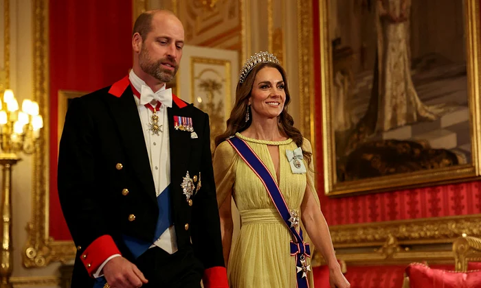 Prințesa Kate în rochie galbenă și cu tiara Queen Mary's Lover's Knot, GettyImages (4) jpg