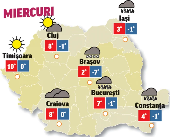 Prognoza meteo 18 martie vine cu vreme rece și precipitații mixte