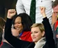 Charlene în tribune la meciul de rugby al Africii de Sud, alături de Prințul Albert