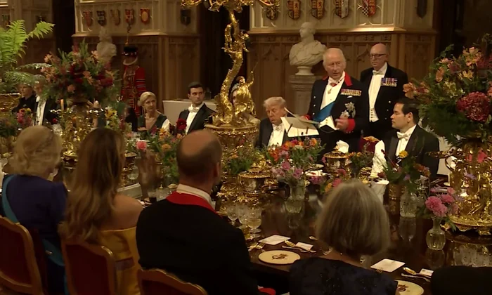 Banchetul organizat în cinstea lui Trump. FOTO captură YouTube The Royal Family Channel