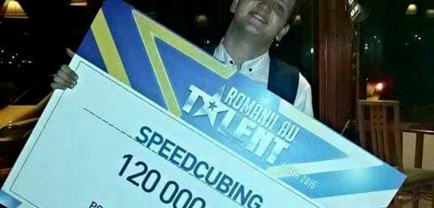 Flavian Glonţ, unul dintre membrii trupei Speed
Cubing – câştigătoarea finalei emisiunii "Românii au talent "Foto Flavian Glont facebook.com