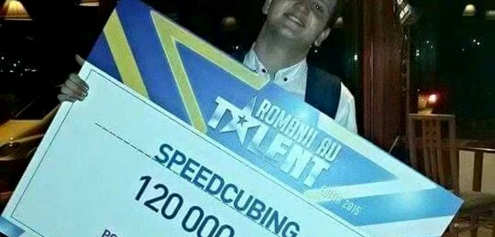 Flavian Glonţ, unul dintre membrii trupei Speed
Cubing – câştigătoarea finalei emisiunii "Românii au talent "Foto Flavian Glont facebook.com