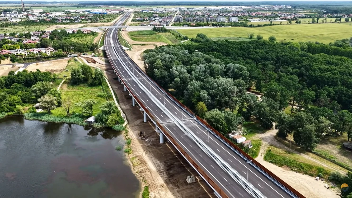 Viaductul peste lacul Cernica, parte a Autostrăzii A0 Nord. FOTO: Asociația Pro Infrastructură