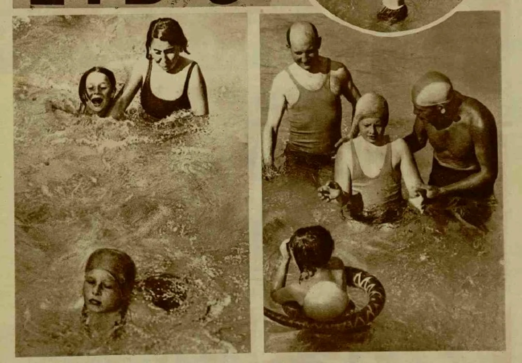 Regele Mihai când învăța să înoate Foto: Ilustrațiunea Română