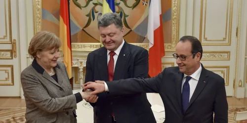 Angela Merkel Petro Porosenko Francois Hollande FOTO AP