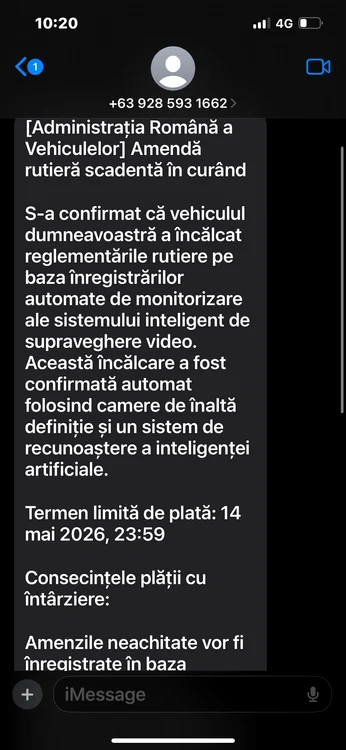 Așa arată unul dintre mesaje. FOTO amator