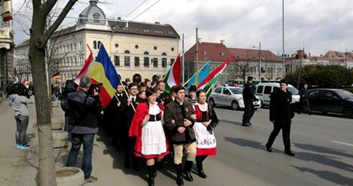Marș al maghiarilor în Cluj Napoca FOTO Remus Florescu