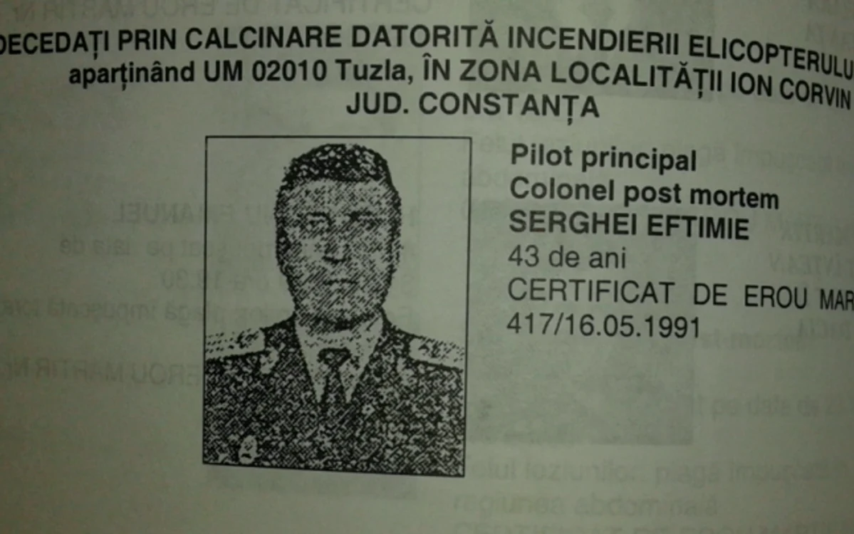 Echipajul elicopterul 89 Tuzla doborât la Revoluţie Sursa foto cartea Ioan Maliciuc