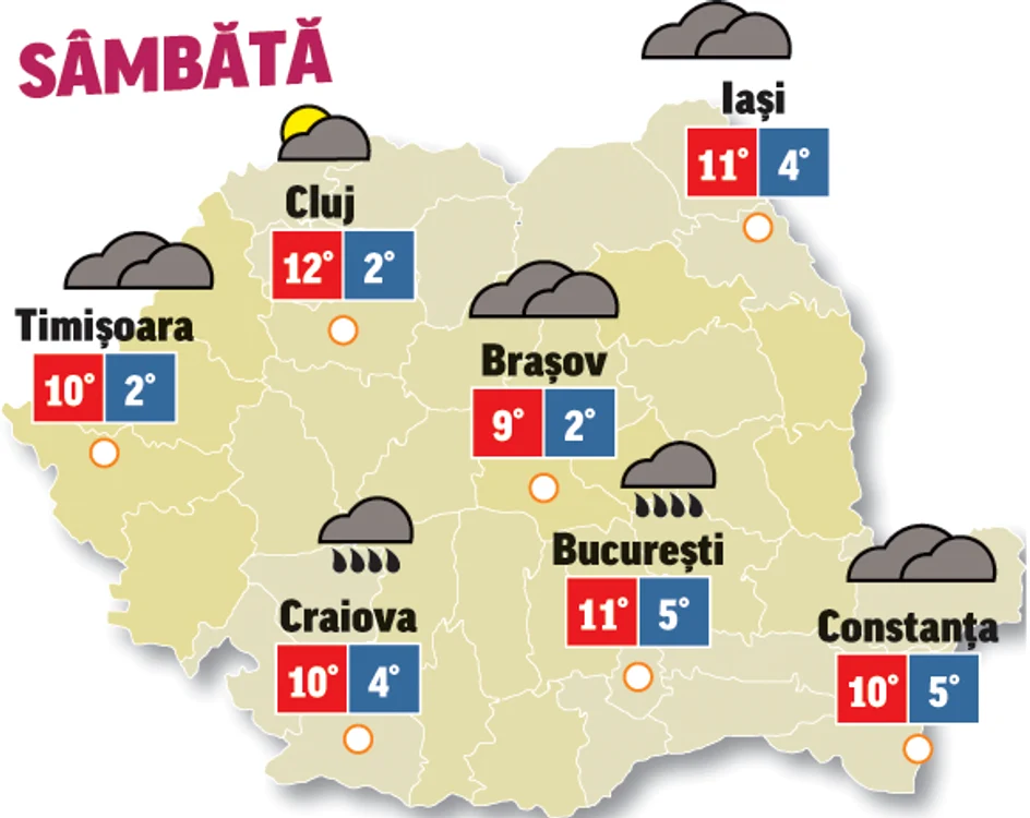 Prognoza meteo 14 martie aduce temperaturi mai ridicate