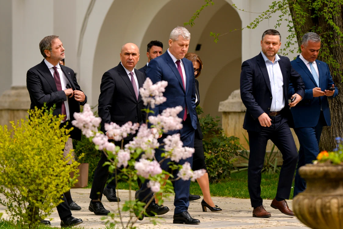 Bolojan, alături de Dan Motreanu, Predoiu și Ciucu după consultările la Cotroceni FOTO Mediafax
