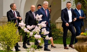  Bolojan, alături de Dan Motreanu, Predoiu și Ciucu după consultările la Cotroceni FOTO Mediafax