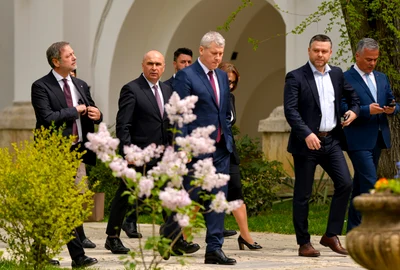  Bolojan, alături de Dan Motreanu, Predoiu și Ciucu după consultările la Cotroceni FOTO Mediafax