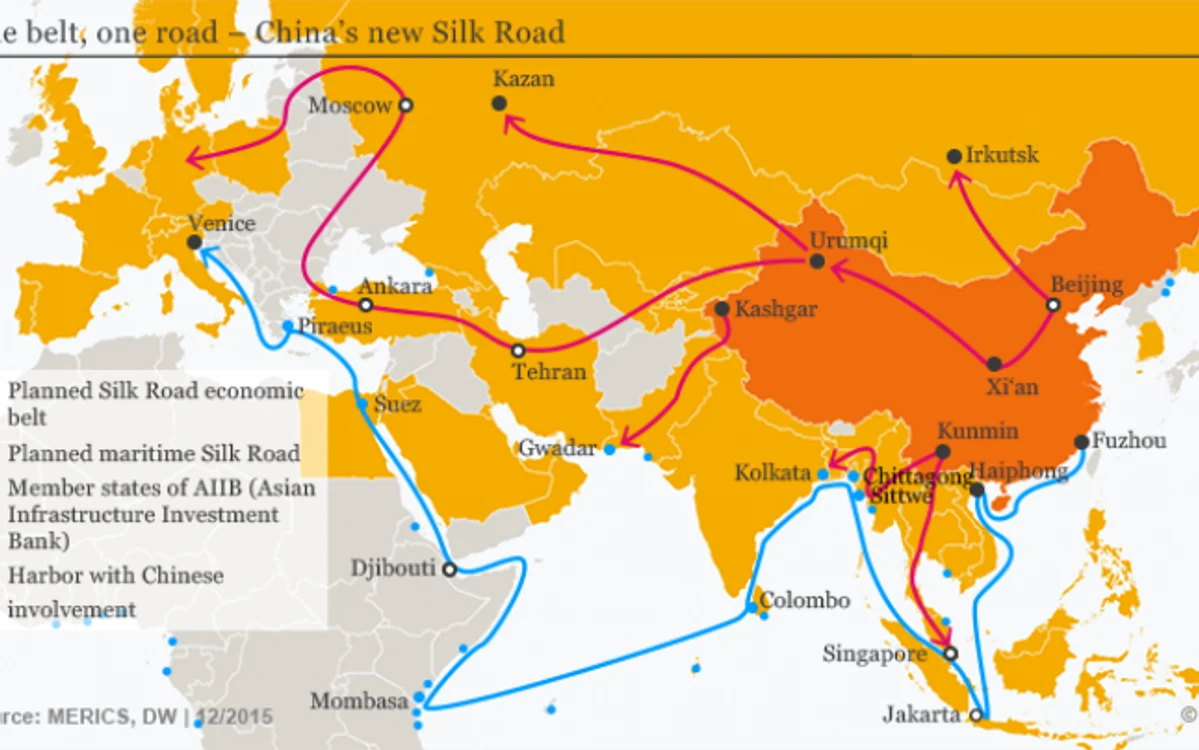 Hartă Drumul Mătăsii China