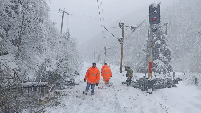 Trenurile sunt afectate de vremea nefavorabilă Foto: CFR Infrastructură/Facebook