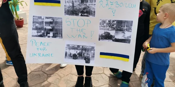 Mitingul refugiaţilor ucraineni din Timişoara FOTO Ş. Both