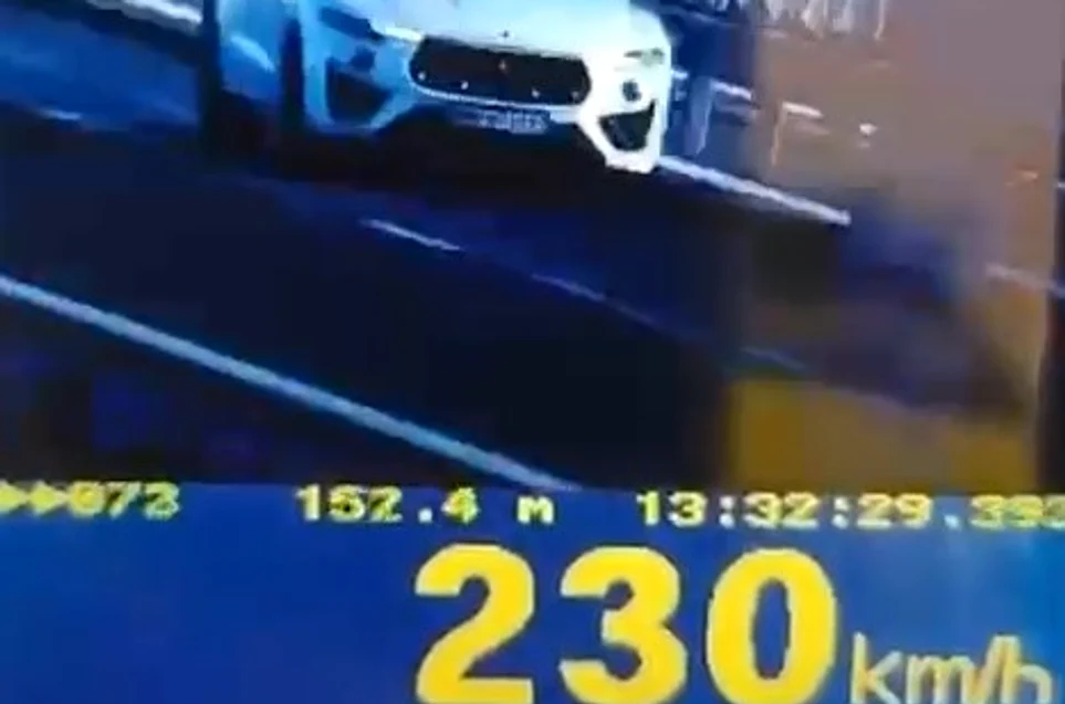 Șoferul a fost prins pe A1, în județul Arad FOTO IPJ Arad