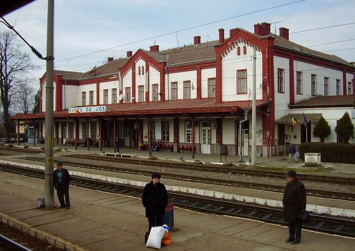 Marfarul a deraiat la intrarea in staţia CFR Vinţu de Jos. Foto: CFR.