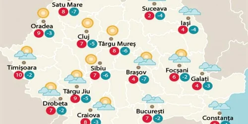 Temperaturile vineri