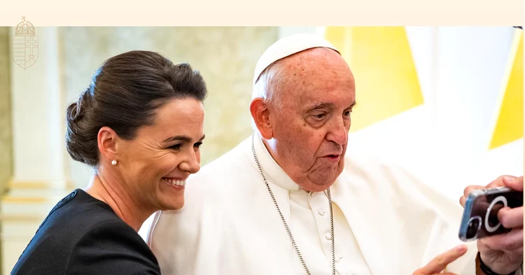 Novák Katalin si Papa Francisc FOTO Facebook N.K.