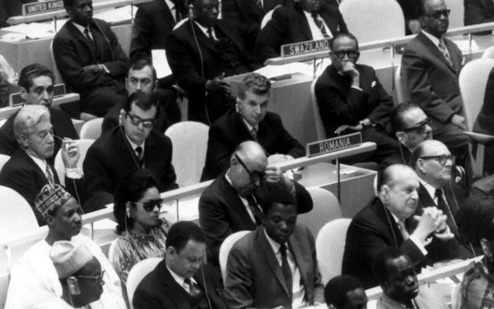 Nicolae Ceauşescu în timpul lucrărilor sesiunii
jubiliare a ONU din 1970