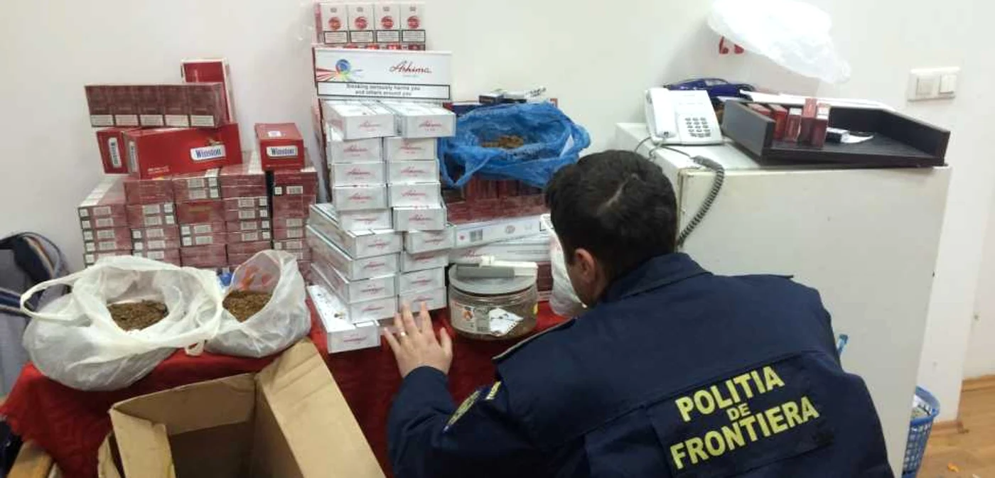 Întreaga cantitate de ţigări descoperită a fost confiscată FOTO STPF Mehedinţi