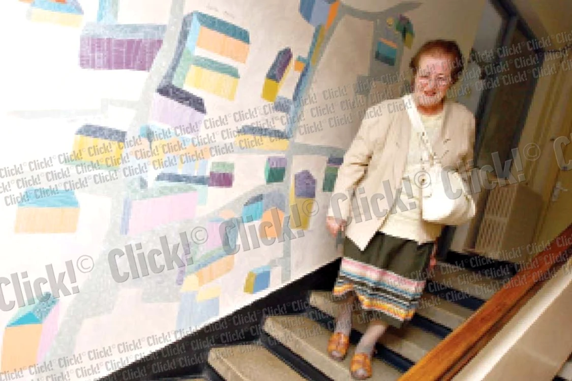 Minodora Cerin ne-a  arătat pictura realizată  în holul de la intrare