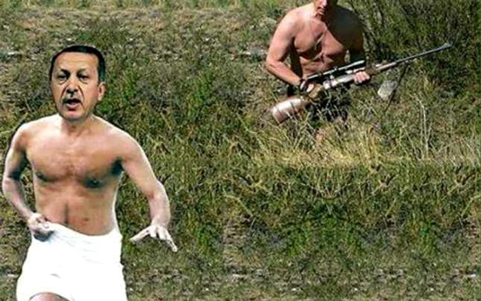 În opinia unui internaut, Erdogan fuge de Putin FOTO Twitter The Wolf 269