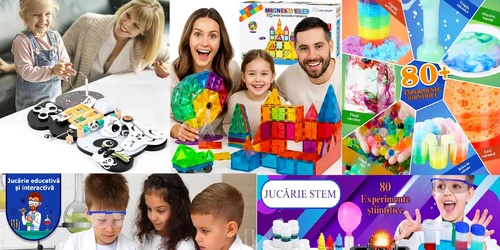 Jucării educative de top pentru copii – Cadouri de Crăciun care dezvoltă imaginația, inteligența și curiozitatea Colaj jpg