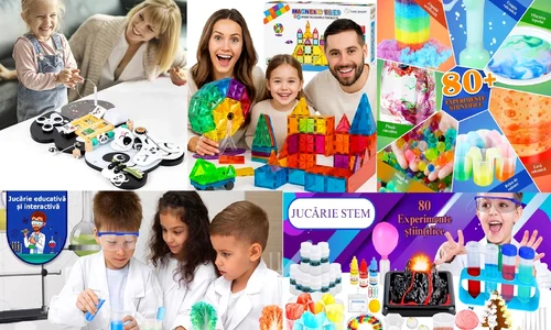 Jucării educative de top pentru copii – Cadouri de Crăciun care dezvoltă imaginația, inteligența și curiozitatea Colaj jpg