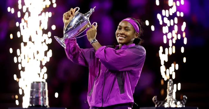 Coco Gauff a încheiat triumfal sezonul, cu un succes la Turneul Campioanelor. Foto Getty images