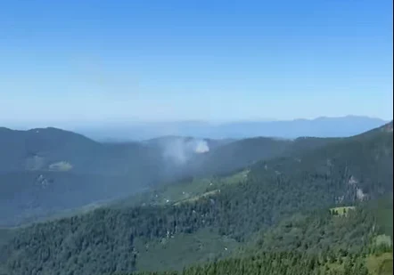 Incendiul a izbucnit în Munții Țibleș FOTO Captură video