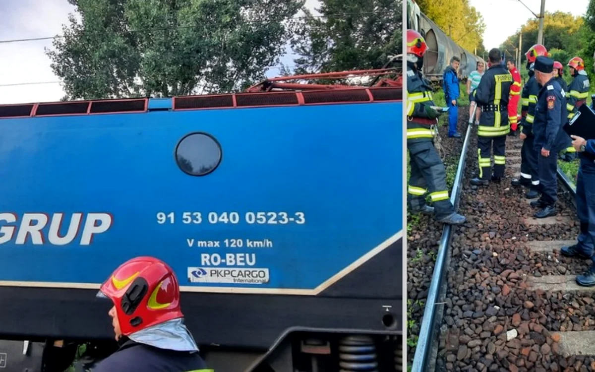 Incendiu pe calea ferată Simeria - Petroşani. ISU Hunedoara