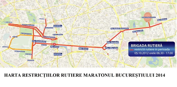Harta străzilor închise circulaţiei