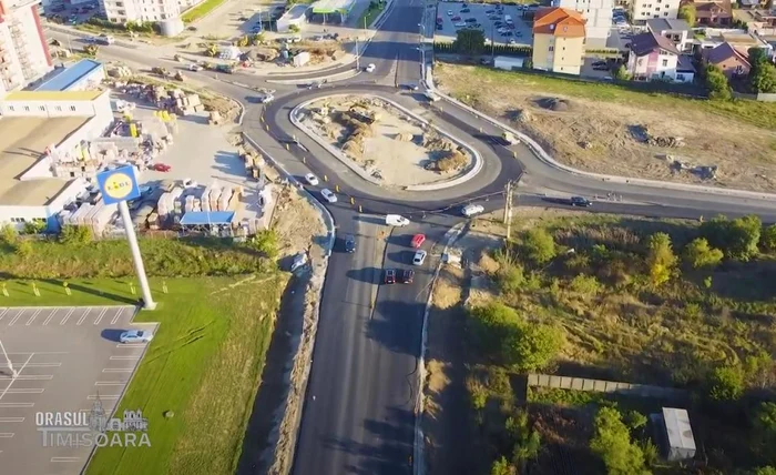 Noul sens giratiul de la intrarea în Timişoara