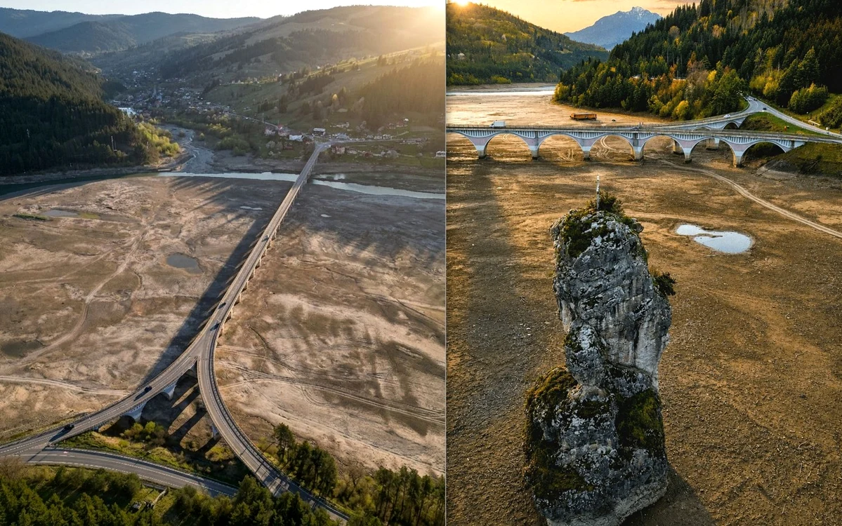 Piatra Teiului și viaductul. Foto: Lucian Ignat. 