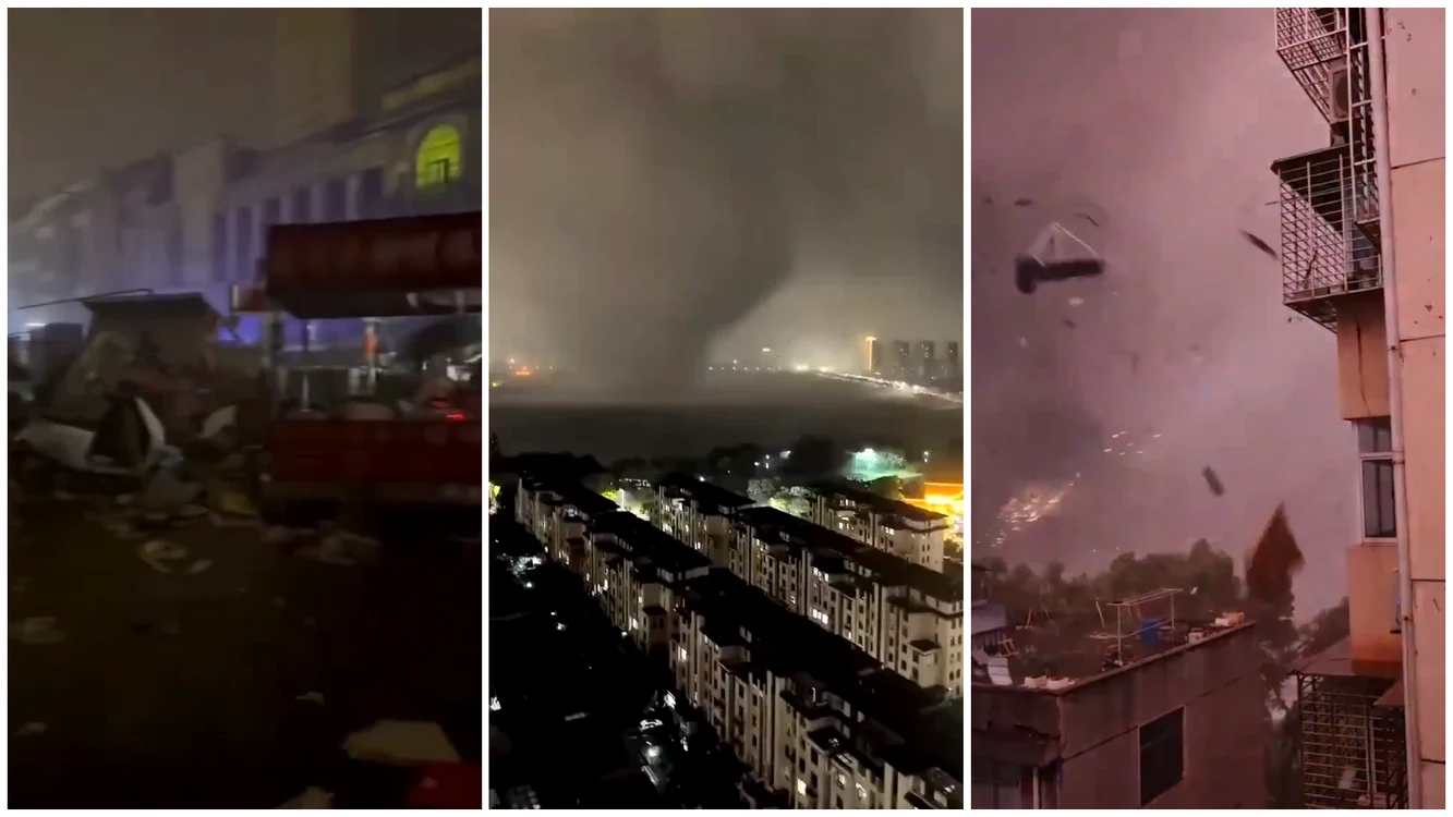O tornadă puternică a lovit luni seară provincia Hubei din China. FOTO: captură video X